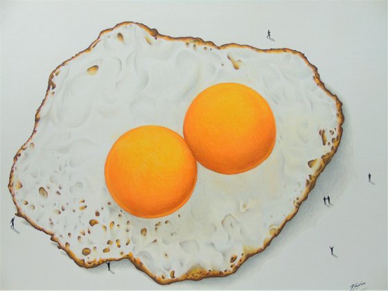 Double Yolk Egg: A pencil drawing