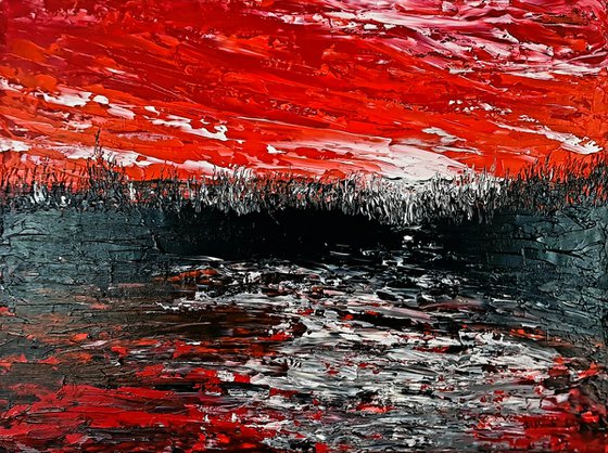 Red abstract landscape