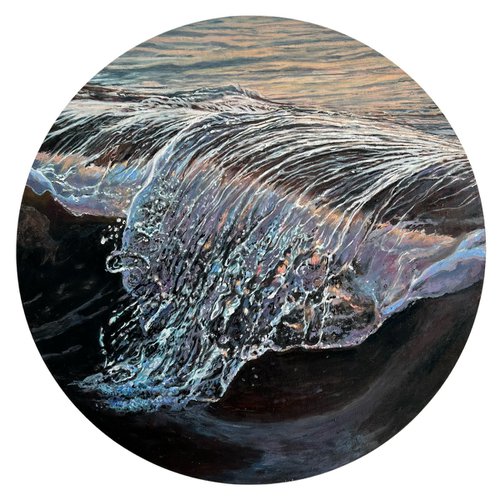 CRYSTAL WAVE - Original oil painting; Seascape; Splash; Summer; Oil painting; waves; Sea; Ocean; by Daria Dudochnykova