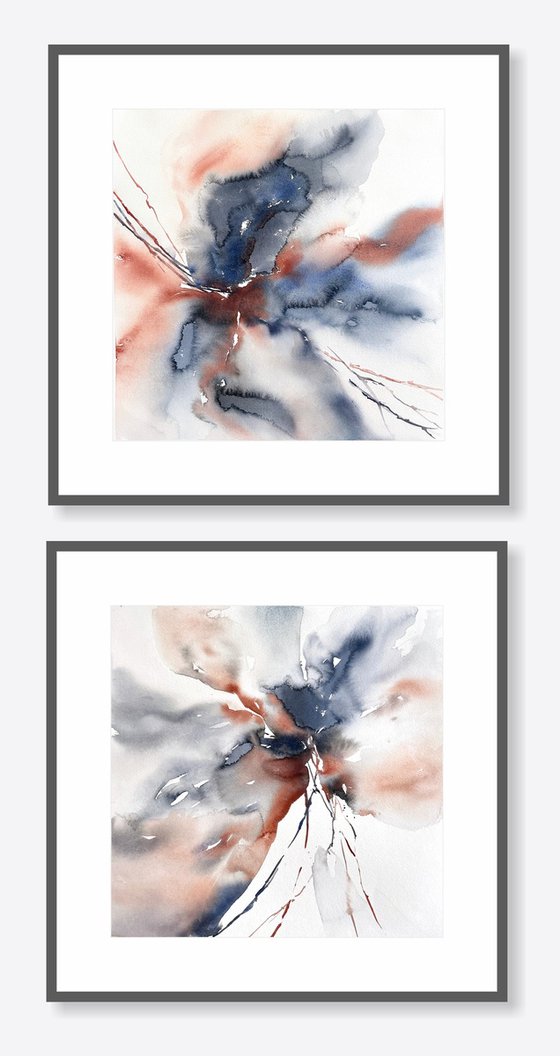 Abstract flowers set of 2