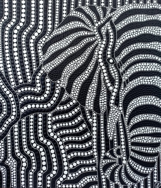 Black and White Abstract Elephant