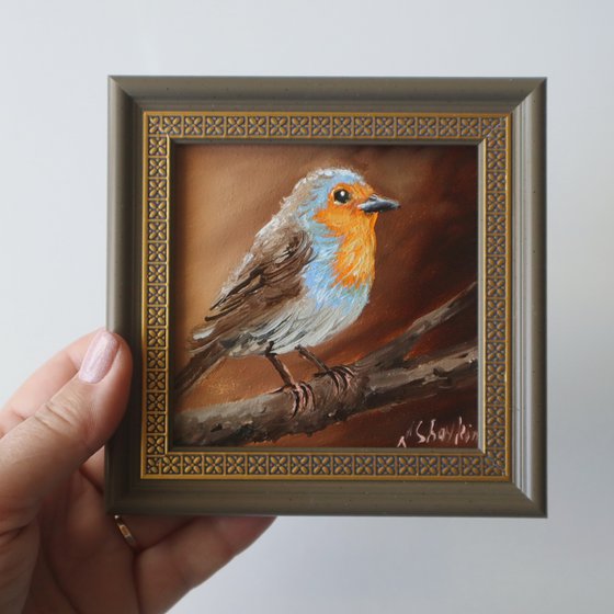 Robin painting Britain bird