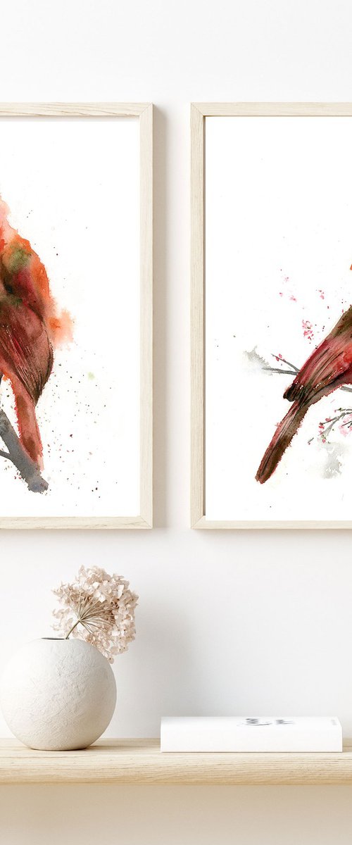 Cardinal Diptych by Olga Tchefranov (Shefranov)