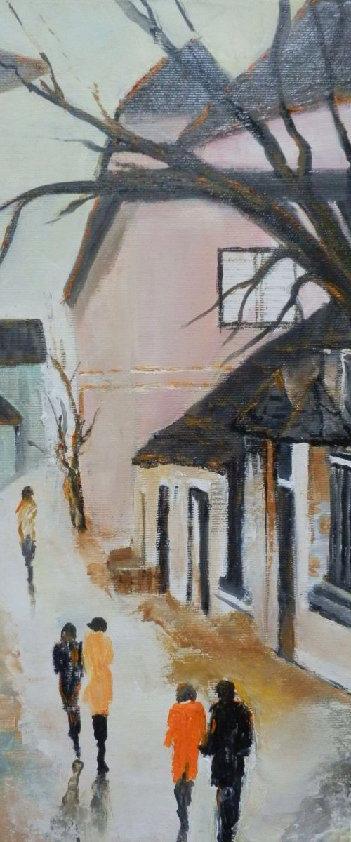 On a street in Sighisoara by Maria Karalyos