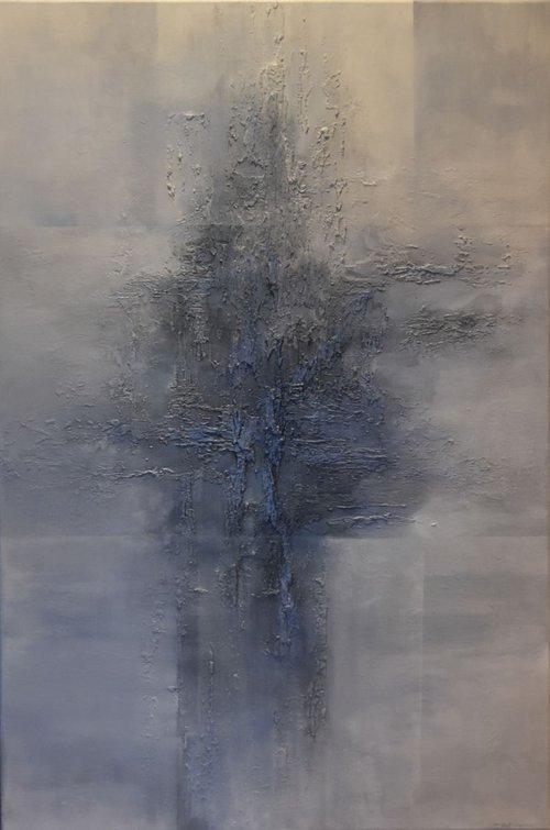 Blue Mist Abstract painting Paintings by Tamara Bettencourt