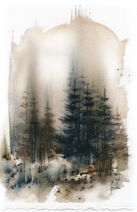 Places XIII - Watercolor Pine Forest