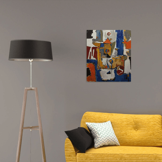 Abstract-childhood (70x60cm, oil painting, ready to hang)