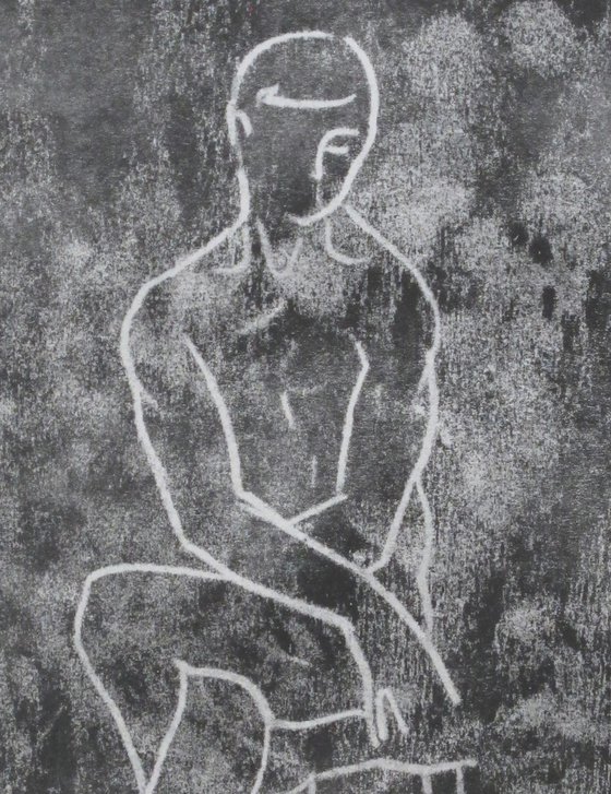 Seated male nude