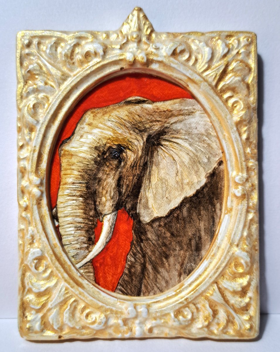 Photorealistic Animal Watercolour By Andromachi Giannopoulou, 4 X 5, African Elephant, Original Artwork
