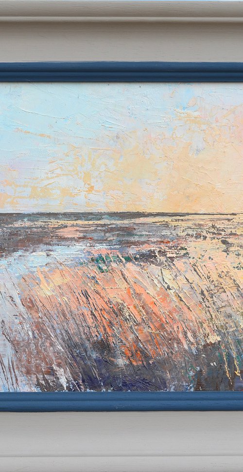 Reeds in the low sun by Tom Cringle