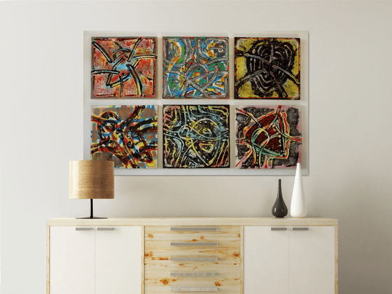 Abstract (six hearts)-VII