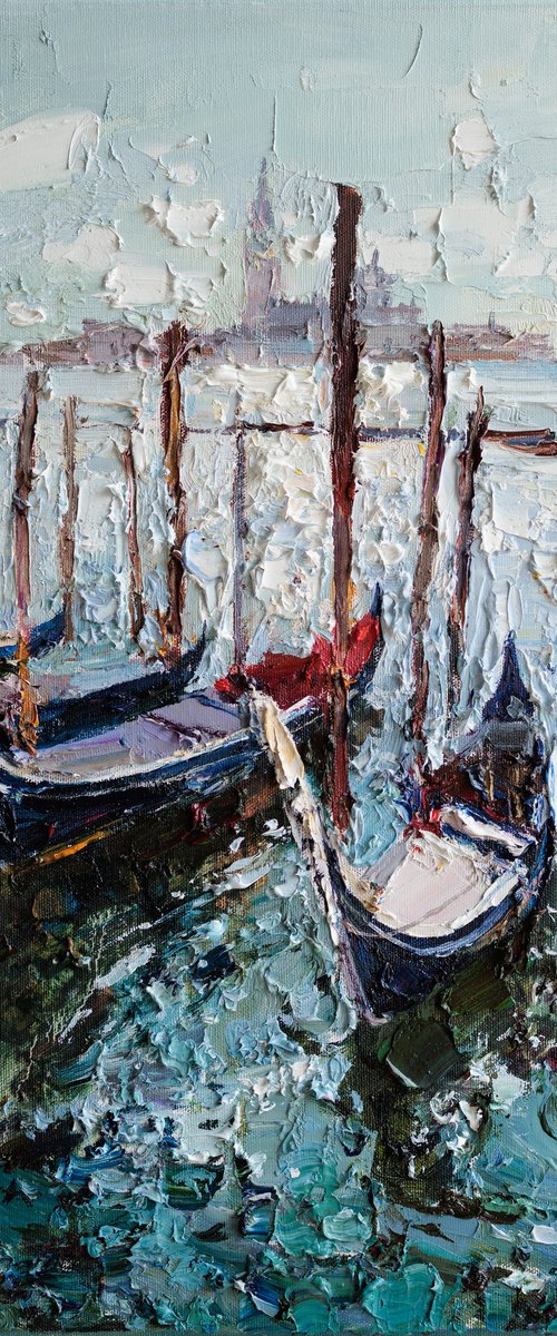 Gondolas in Venice by Anastasiia Valiulina