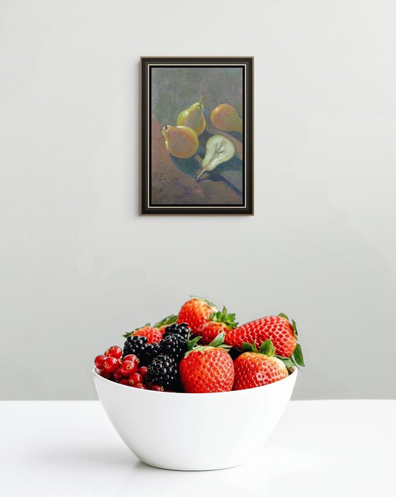 Still Life with Sliced Pear