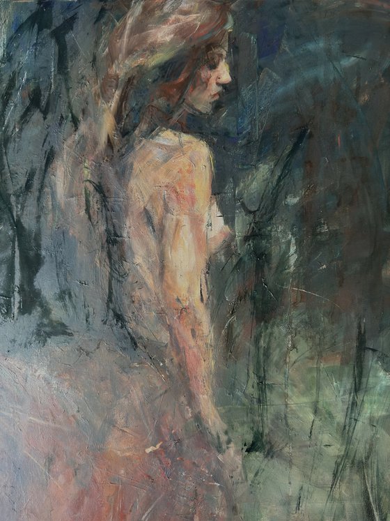 A female centaur in the forest