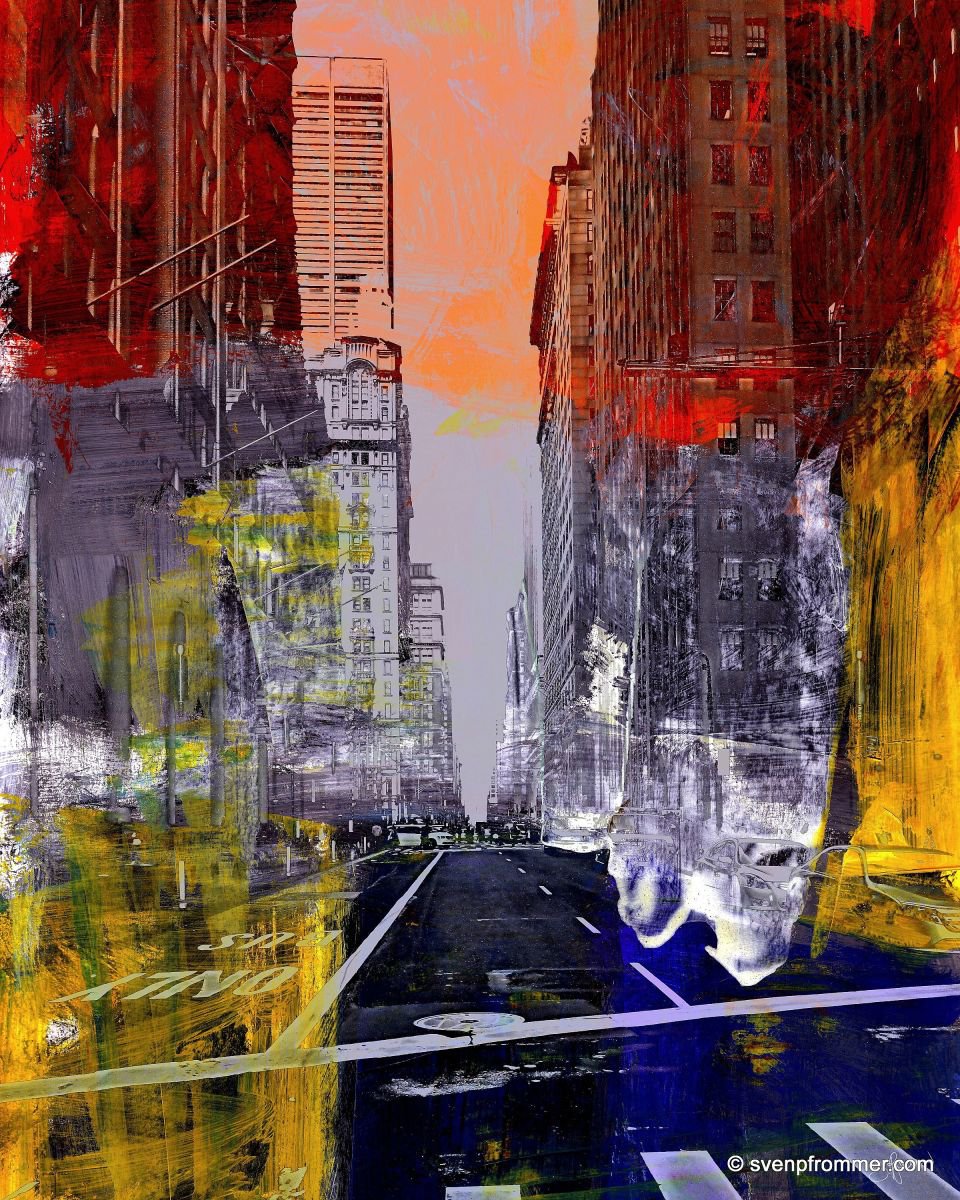 Urban And Pop Cityscapes Photograph By Sven Pfrommer, 31 X 39", New York Color Xvi, Original Artwork