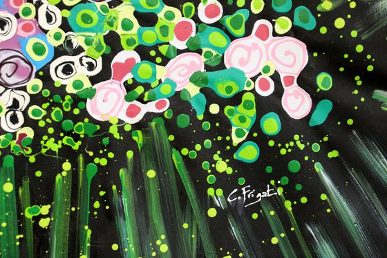 Murrina's Dance #2 - Super sized original floral abstract painting