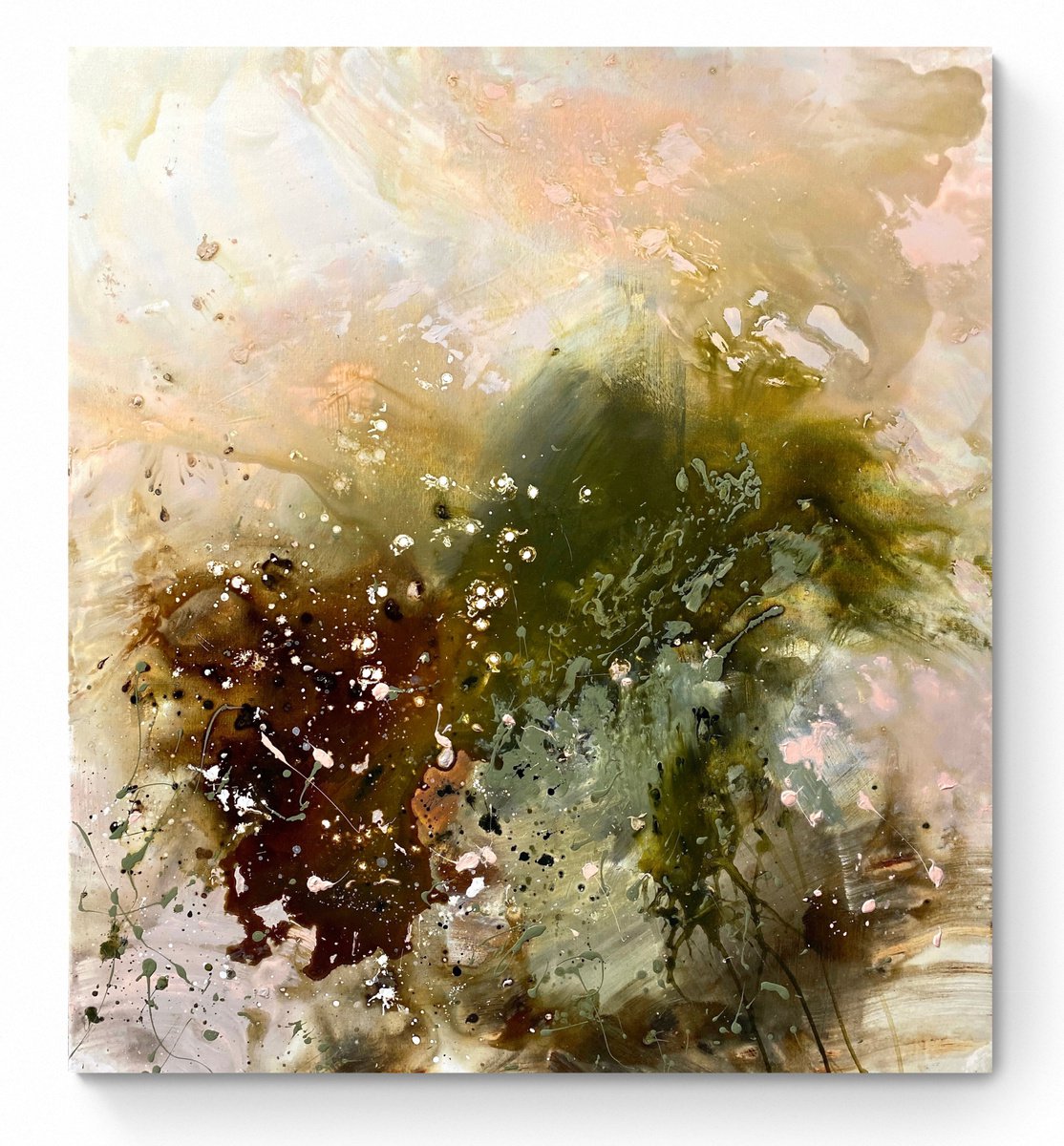 Abstract Acrylic Painting By Cristina Dalla Valentina, 35 X 39, Secret Garden 1, Original Artwork