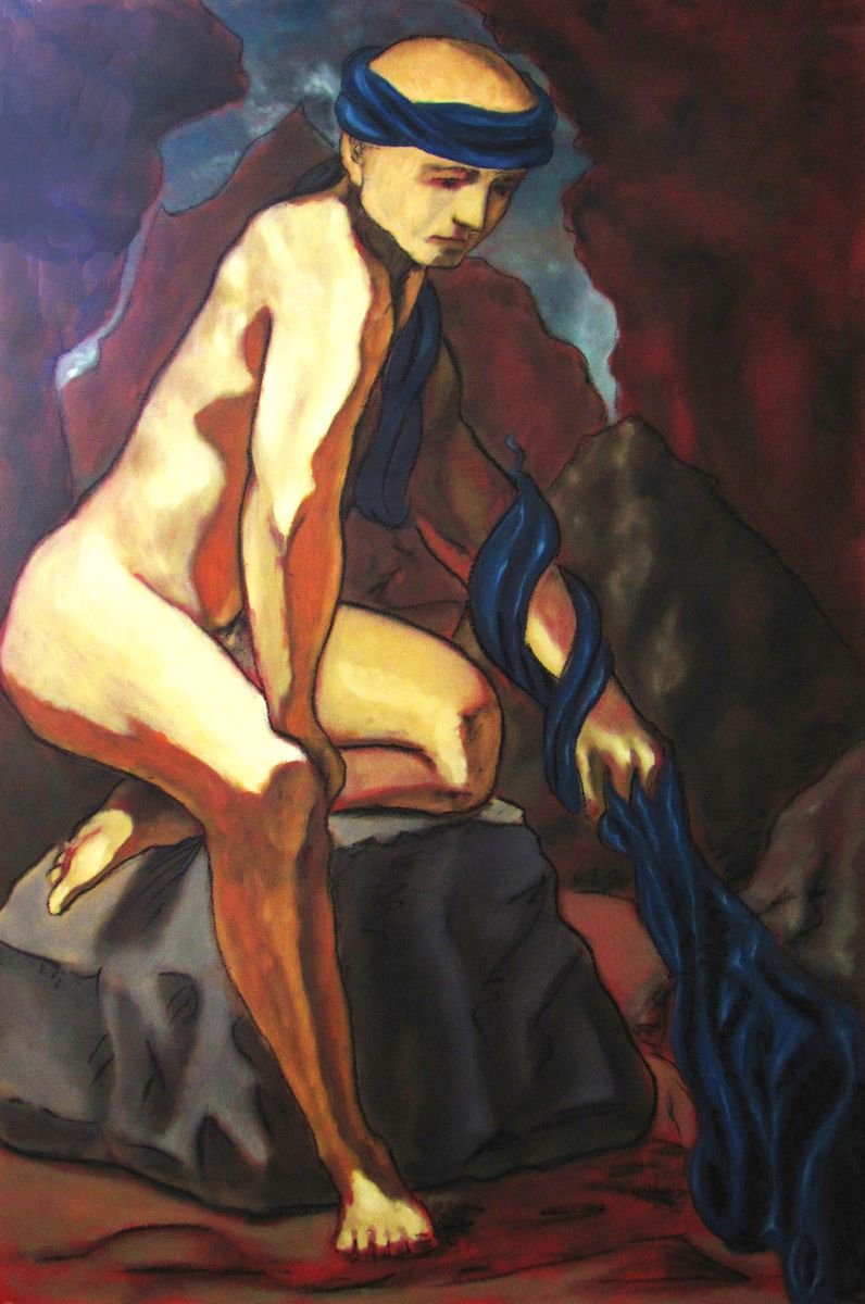 Portrait Oil Painting By Antonio Mele, 39 X 58, Fiume, Original Artwork