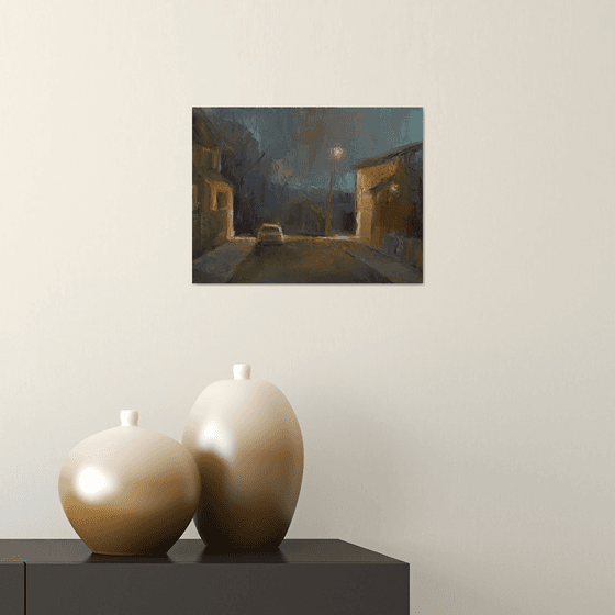 Nightfall (23x30cm, oil painting, ready to hang)