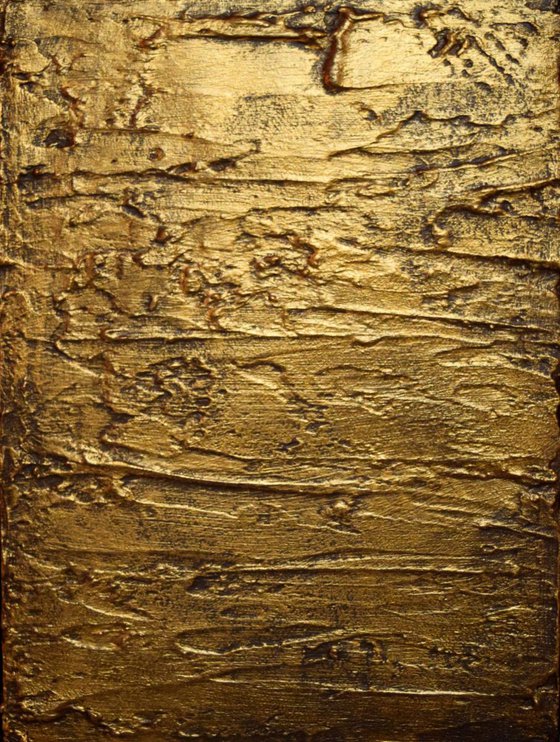 Gold triptych antique effect 3 panel canvas abstract