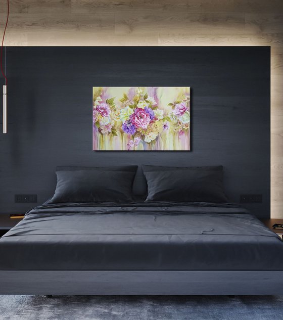 "Floral rhapsody", floral art, flowers painting, home decor