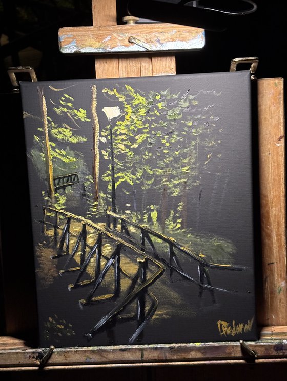 Midnight over the Forest Bridge