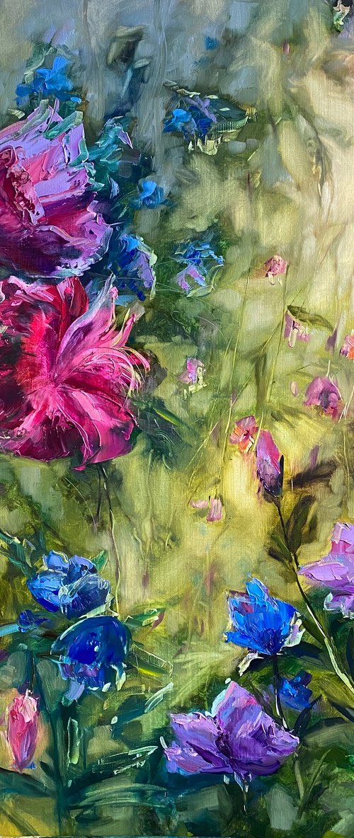 Charming summer. Green, purple by Larisa Batenkova