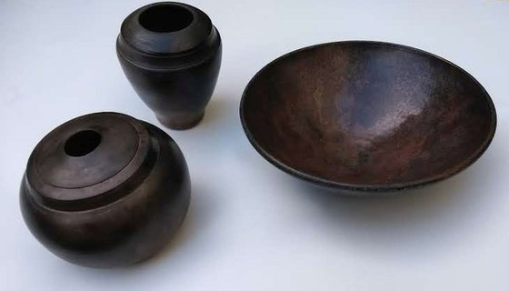Set of three hand-thrown pieces