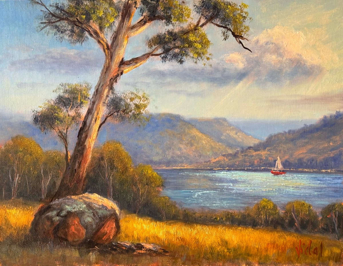 Tranquil Waterside By Christopher Vidal, 18 X 14, Artwork For Sale On Artfinder