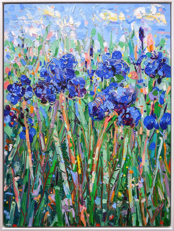 Blue Irises 4 - Framed