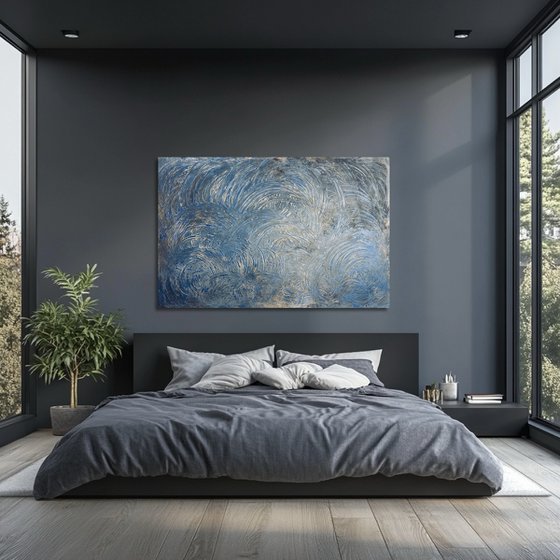 Blue waves 80x120x2 cm