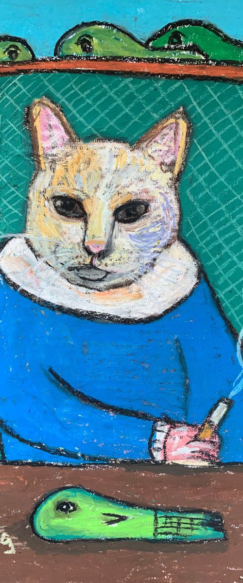 Smoking cat #9 by Pavel Kuragin