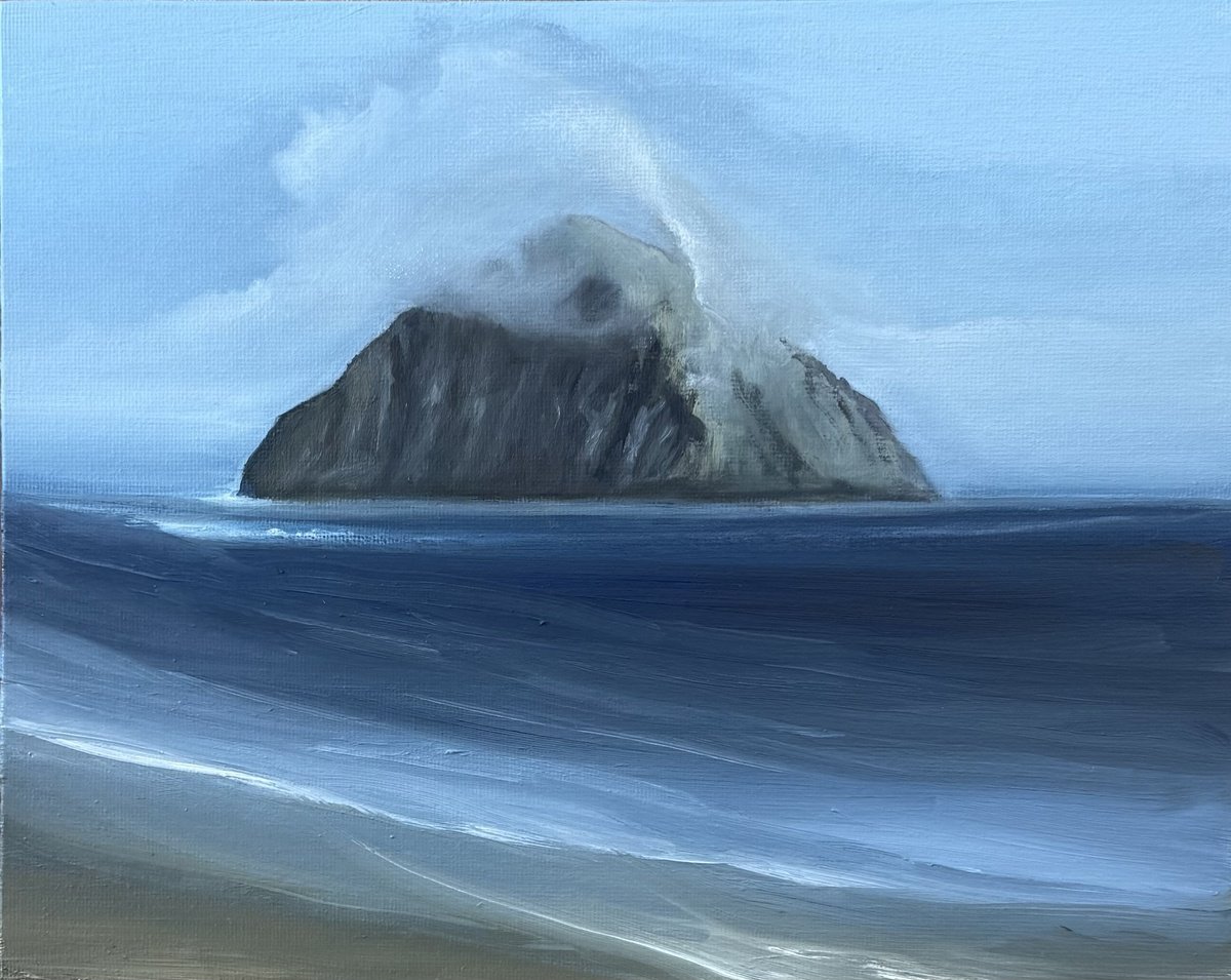 Impressionistic Landscape Oil Painting By Tamara Bettencourt, 10 X 8", Morro Rock, Original Artwork