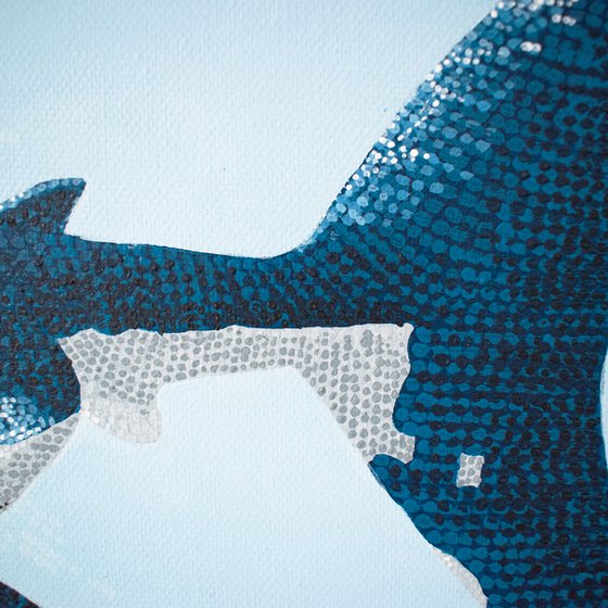 The Great White Shark - pointillism painting