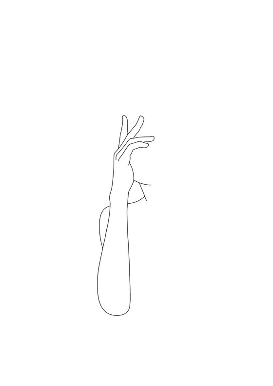 Minimalist hands illustration - Abbey - Art print