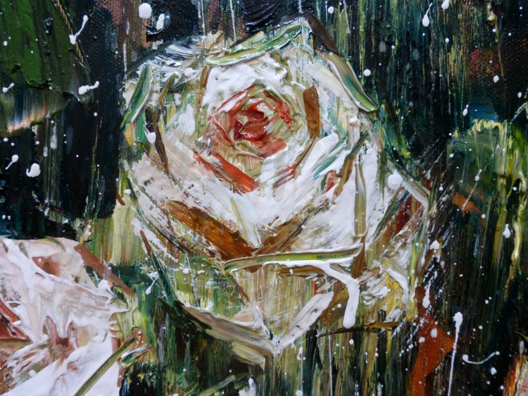 Roses, oil painting 60x65 cm | Artfinder