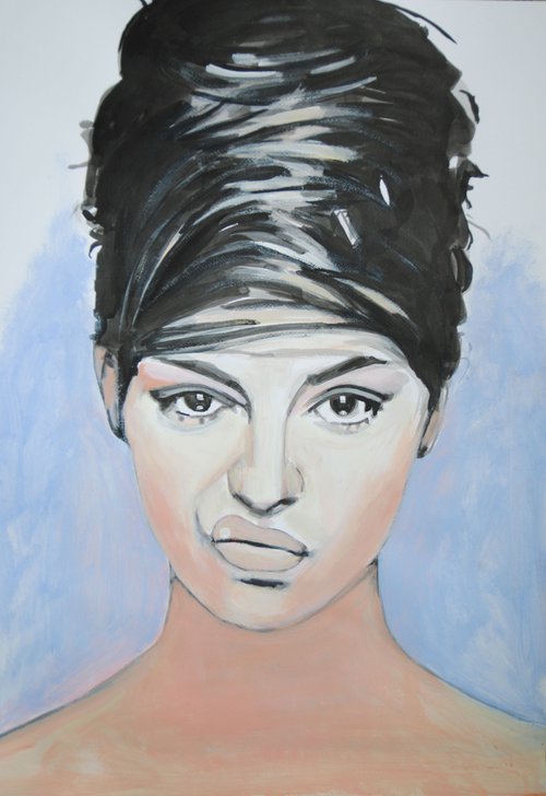 Portrait of  urban girl / 72 x 50 cm by Alexandra Djokic