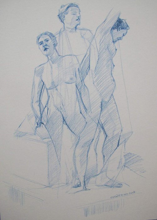 Standing female nude 3 poses by Rory O’Neill