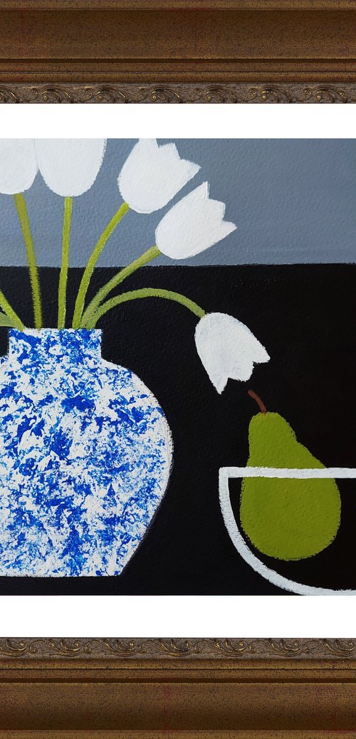 Still Life with Tulips and Pears IV by Jan Rippingham