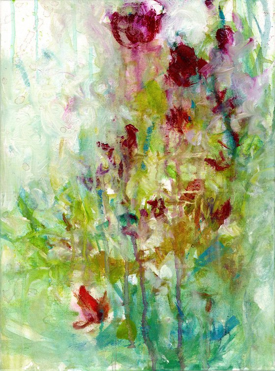 Floral Lullaby 34 - Flower Oil Painting by Kathy Morton Stanion