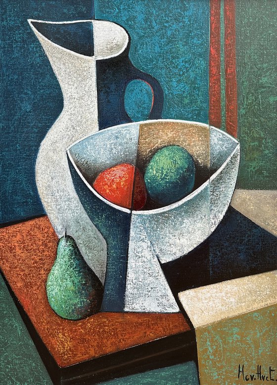 Cubist Still Life in Blue
