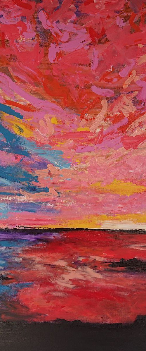 Meet you at the skyline ( As long as I'm with you), Sunset at the sea, Original, Ready to hang by WanidaEm