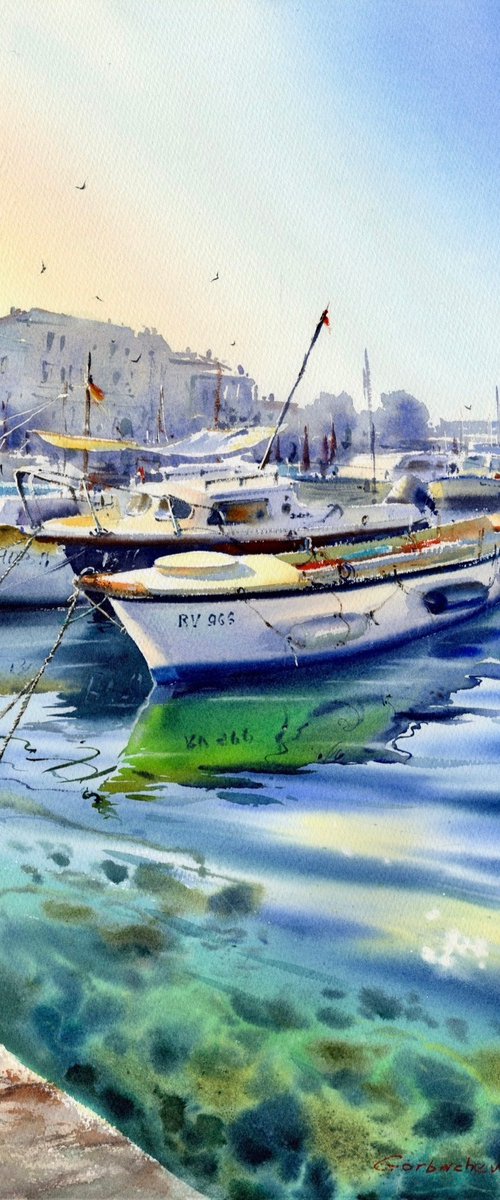 A Quiet Croatian Harbor by Eugenia Gorbacheva