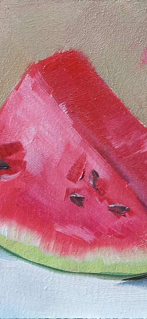 Slice of watermelon still life by Dmitry Fedorov