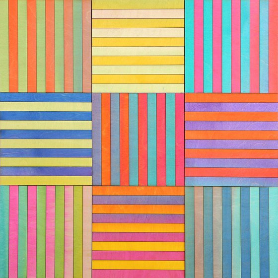 Nine Panel Patchworked Stripe