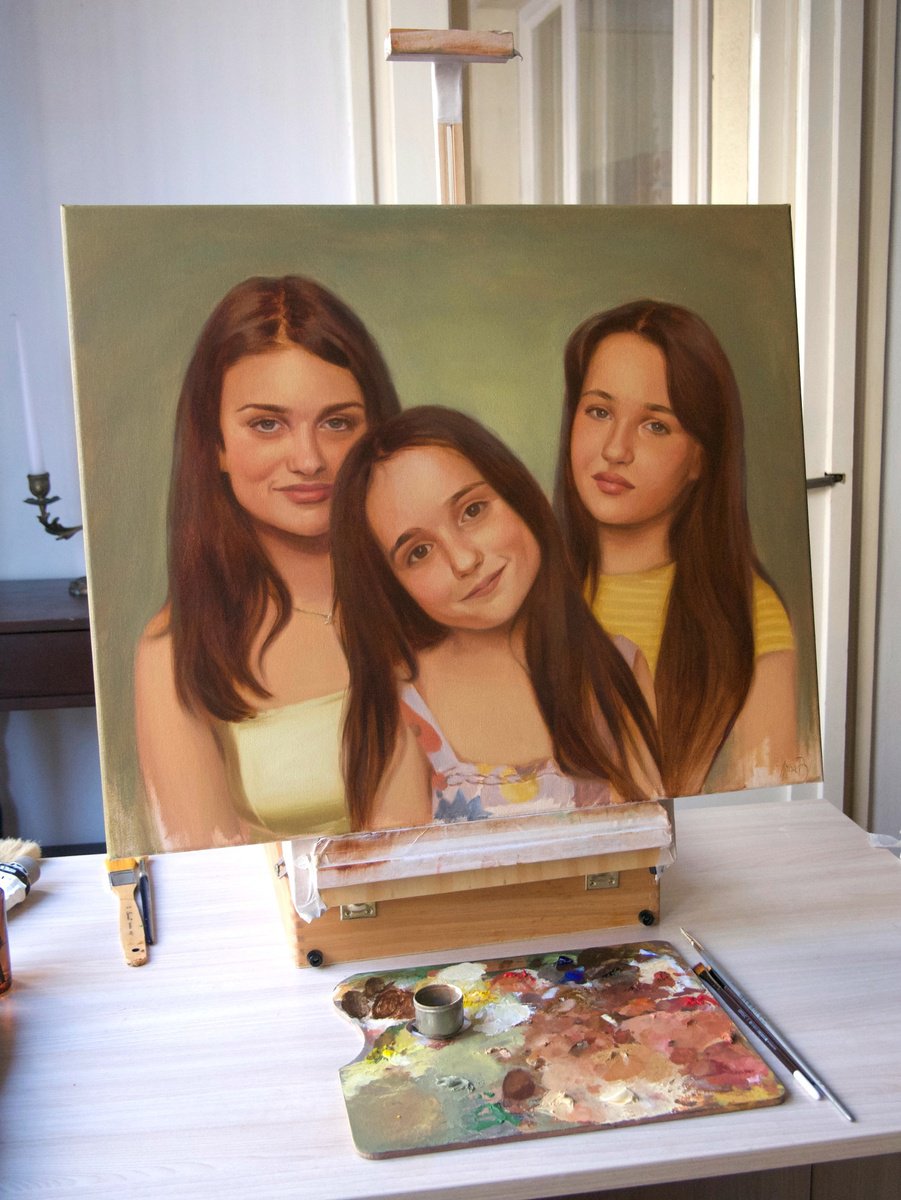 Photorealistic Portrait Oil Painting By Anna Bernadskaya, 24 X 20, Commission Portrait, Original Artwork