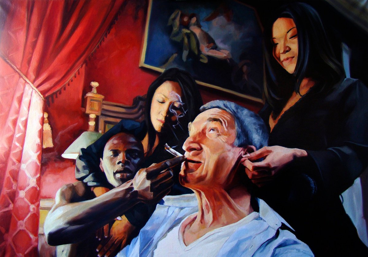 Photorealistic Oil Painting , Smoke And Enjoy By Yulia Lihina, 39 X 27, Artwork For Sale On Artfinder