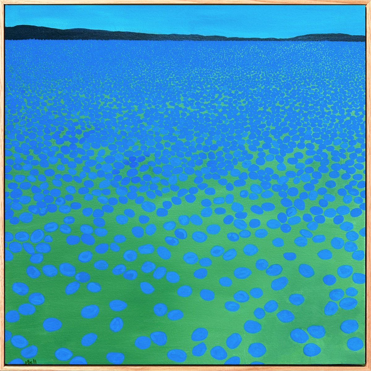 Impressionistic Landscape Acrylic Painting By Jennifer Bell, 24 X 24, Flower Field Ii, Original Artwork