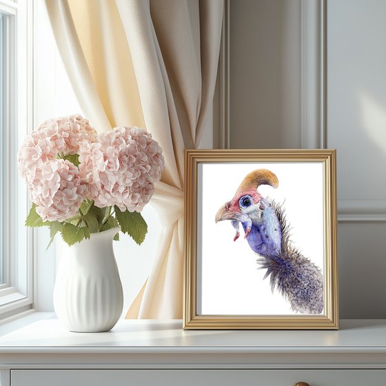 Portrait of Guinea fowl bird