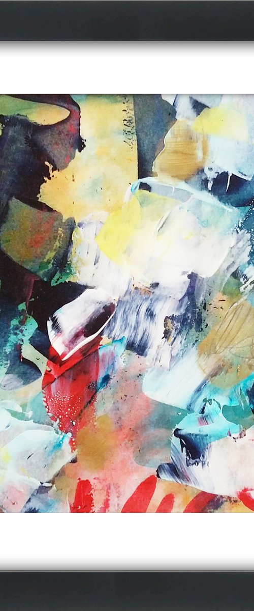 Abstraction #12 - Framed and ready to hang - original abstract painting by Carolynne Coulson